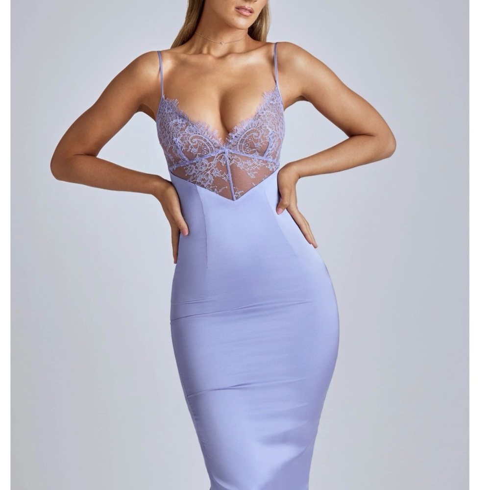 Oh Polly Lavender Lace Slip Dress